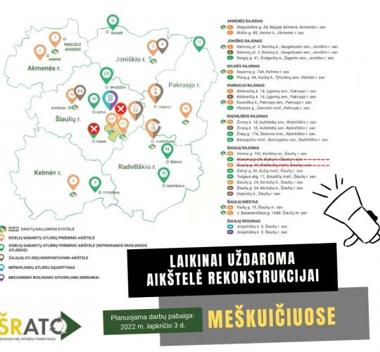 Meškuičių atliekų surinkimo aikštelė, esanti Šiaulių r. sav. teritorijoje – uždaryta rekonstrukcijai